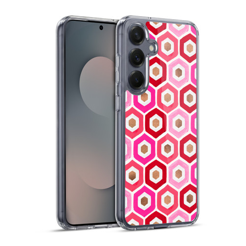Cat Coquillette Patterns 6 Honeycomb Pink Soft Gel Case for Samsung Galaxy S25+ & MagSafe