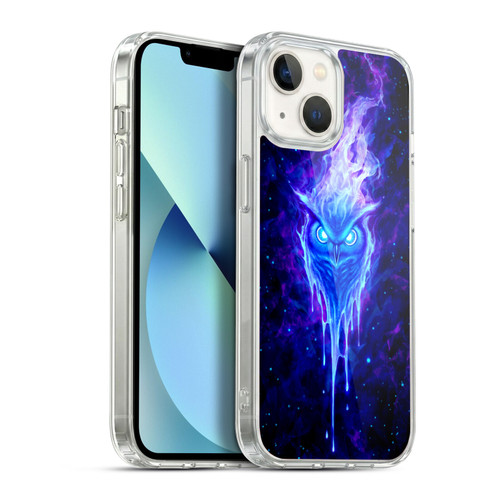 Christos Karapanos Mythical Art The Wisdowl Blue Soft Gel Case for Apple iPhone 13