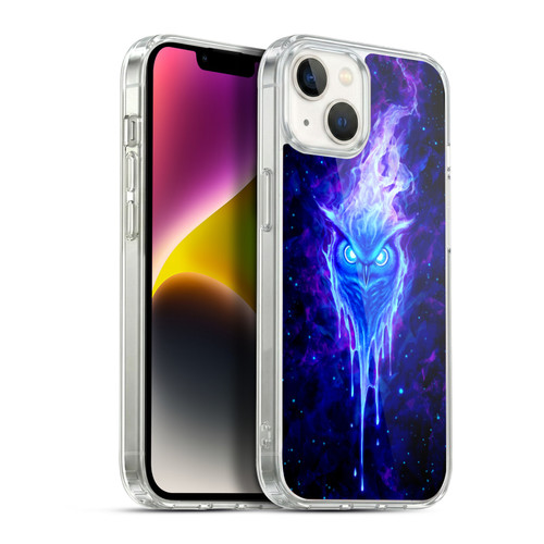 Christos Karapanos Mythical Art The Wisdowl Blue Soft Gel Case for Apple iPhone 14 Plus & MagSafe