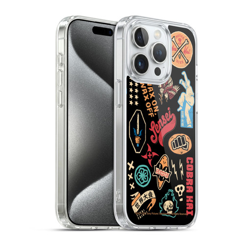 Cobra Kai Season 5 Key Art Icons Pattern Soft Gel Case for Apple iPhone 15 Pro & MagSafe