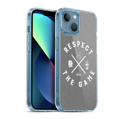 England Rugby Union Typography  Respect The Game Soft Gel Case for Apple iPhone 13 Mini & MagSafe