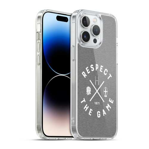 England Rugby Union Typography  Respect The Game Soft Gel Case for Apple iPhone 14 Pro Max & MagSafe