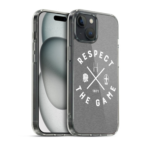 England Rugby Union Typography  Respect The Game Soft Gel Case for Apple iPhone 15 & MagSafe