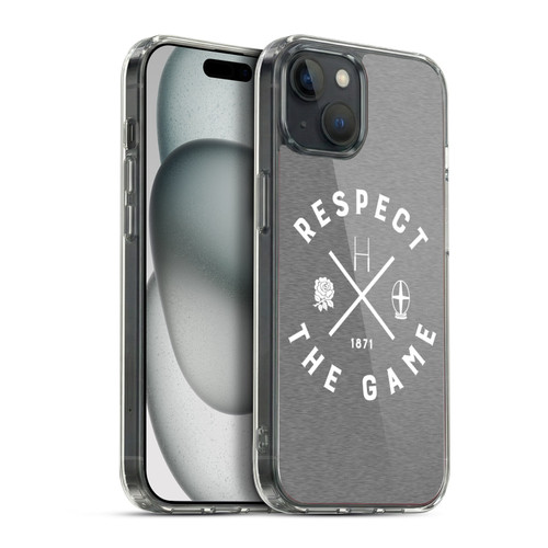 England Rugby Union Typography  Respect The Game Soft Gel Case for Apple iPhone 15 Plus & MagSafe