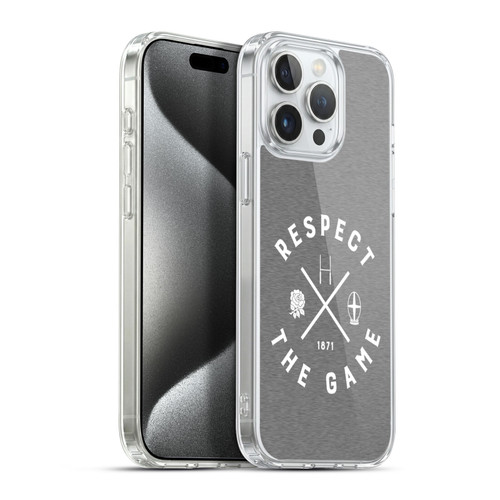 England Rugby Union Typography  Respect The Game Soft Gel Case for Apple iPhone 15 Pro Max & MagSafe
