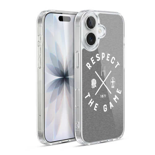 England Rugby Union Typography  Respect The Game Soft Gel Case for Apple iPhone 17