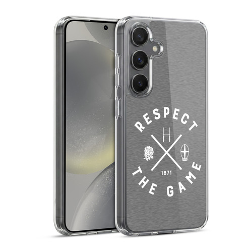 England Rugby Union Typography  Respect The Game Soft Gel Case for Samsung Galaxy S24 5G & MagSafe
