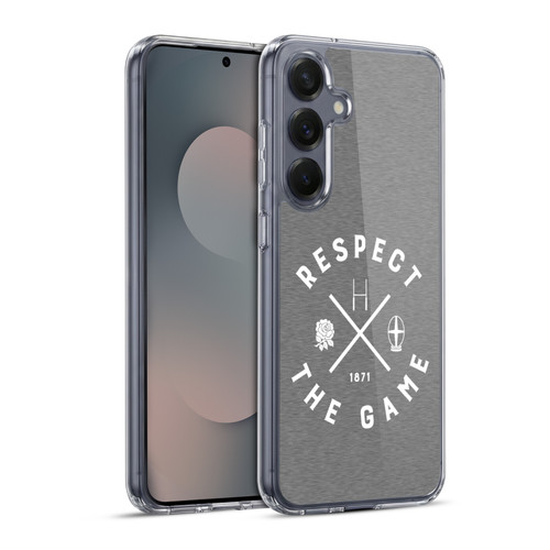 England Rugby Union Typography  Respect The Game Soft Gel Case for Samsung Galaxy S25+ & MagSafe