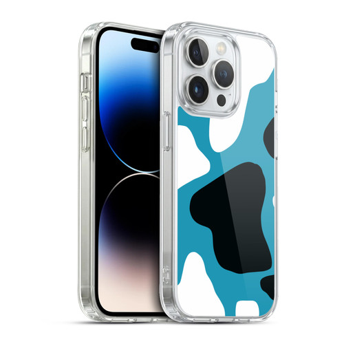 Grace Illustration Cow Prints Blue Soft Gel Case for Apple iPhone 13 Pro & MagSafe