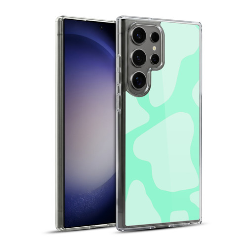 Grace Illustration Cow Prints Mint Green Soft Gel Case for Samsung Galaxy S23 Ultra 5G & MagSafe