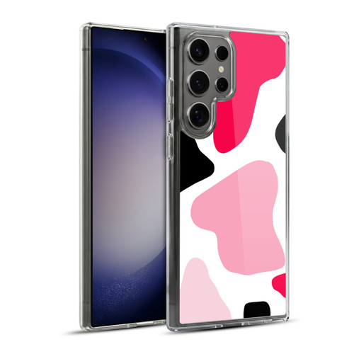 Grace Illustration Cow Prints Pink Soft Gel Case for Samsung Galaxy S23 Ultra 5G & MagSafe