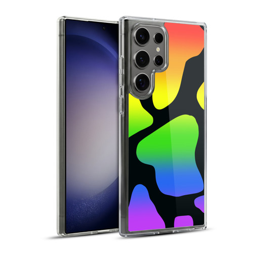 Grace Illustration Cow Prints Rainbow Soft Gel Case for Samsung Galaxy S23 Ultra 5G & MagSafe