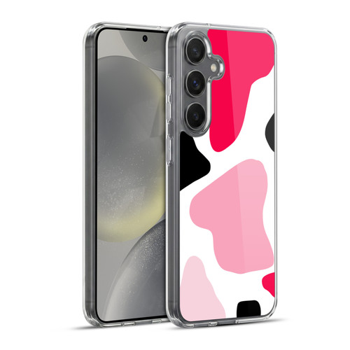 Grace Illustration Cow Prints Pink Soft Gel Case for Samsung Galaxy S24+ 5G & MagSafe