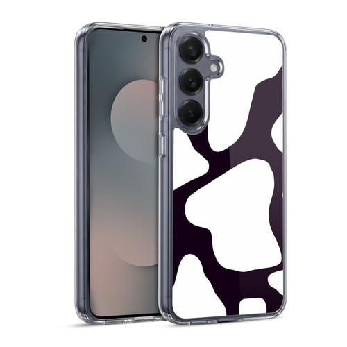 Grace Illustration Cow Prints Black And White Soft Gel Case for Samsung Galaxy S25 & MagSafe