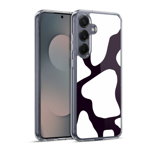 Grace Illustration Cow Prints Black And White Soft Gel Case for Samsung Galaxy S25+ & MagSafe