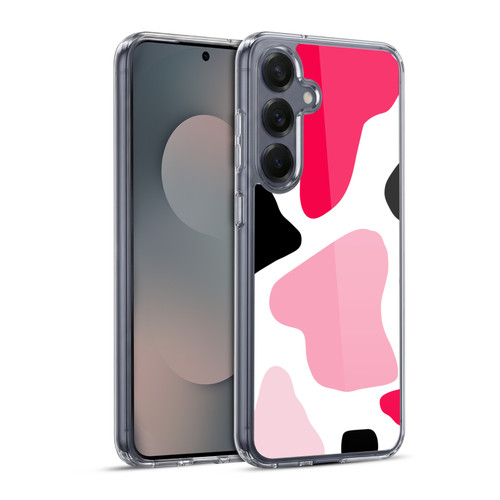 Grace Illustration Cow Prints Pink Soft Gel Case for Samsung Galaxy S25+ & MagSafe