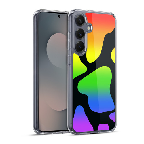 Grace Illustration Cow Prints Rainbow Soft Gel Case for Samsung Galaxy S25+ & MagSafe