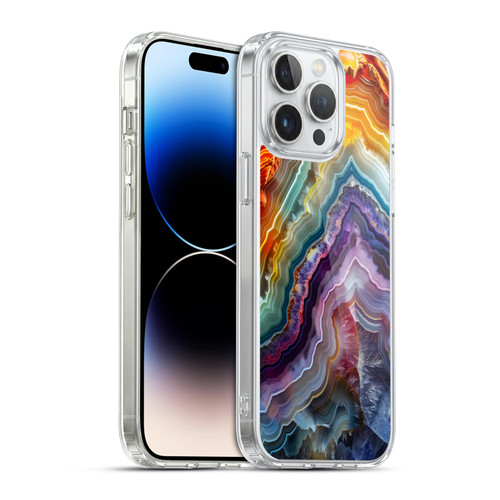 Haroulita Agates Stripes Soft Gel Case for Apple iPhone 14 Pro Max & MagSafe