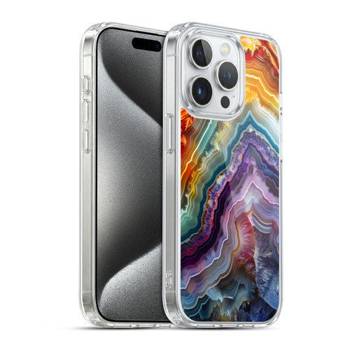 Haroulita Agates Stripes Soft Gel Case for Apple iPhone 15 Pro & MagSafe