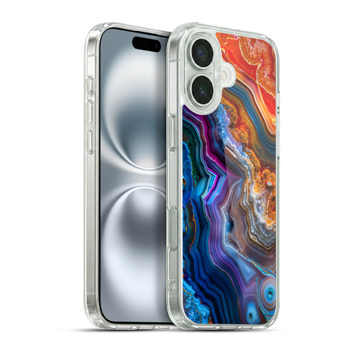 Haroulita Agates Multicolor Soft Gel Case for Apple iPhone 16 Plus & MagSafe