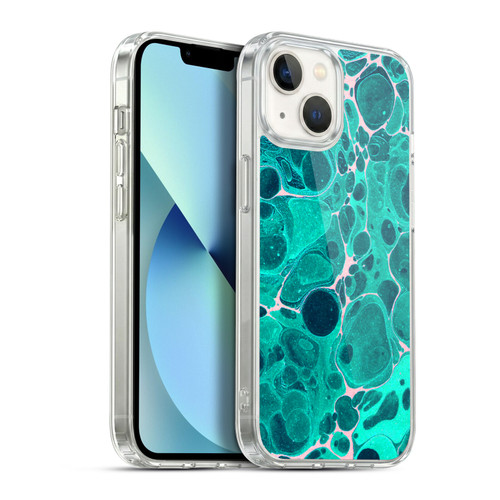 Haroulita Marble Teal Bubbles Soft Gel Case for Apple iPhone 13