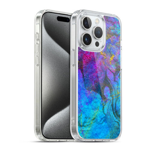Haroulita Marble Blue Gold 2 Soft Gel Case for Apple iPhone 15 Pro & MagSafe