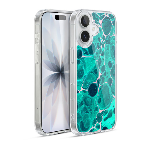 Haroulita Marble Teal Bubbles Soft Gel Case for Apple iPhone 17