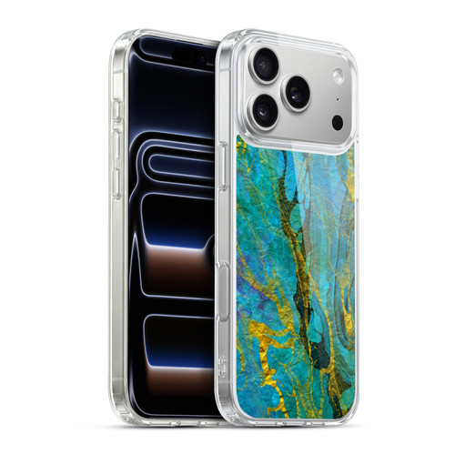 Haroulita Marble Yellow Teal Soft Gel Case for Apple iPhone 17 Pro Max