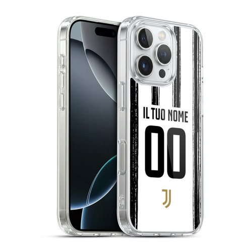 Custom Customised Personalised Juventus Football Club 2020/21 Race Kit Home Soft Gel Case for Apple iPhone 16 Pro & MagSafe