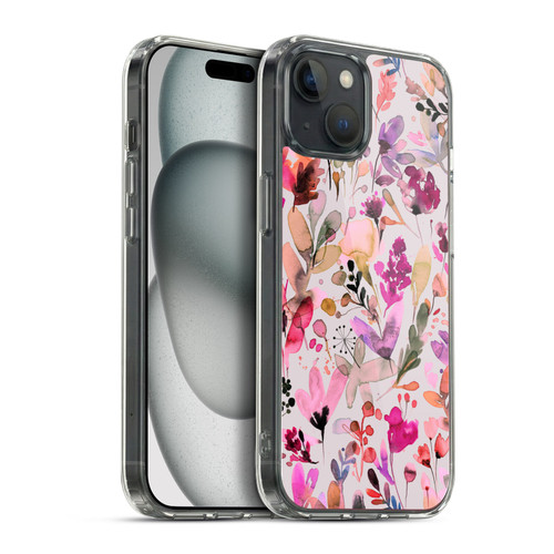 Ninola Botanical Patterns Artsy Ink Flowers Soft Gel Case for Apple iPhone 15 Plus & MagSafe
