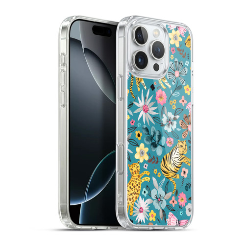 Ninola Botanical Patterns Tigers Flowers Soft Gel Case for Apple iPhone 16 Pro Max & MagSafe