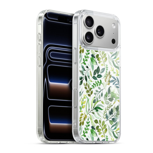 Ninola Botanical Patterns Watercolor Green Leaves Soft Gel Case for Apple iPhone 17 Pro Max