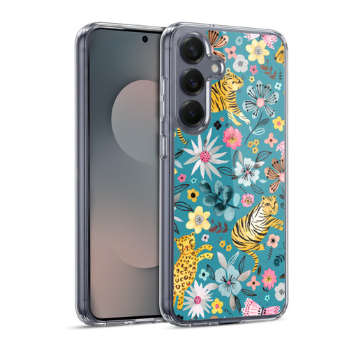 Ninola Botanical Patterns Tigers Flowers Soft Gel Case for Samsung Galaxy S25 & MagSafe