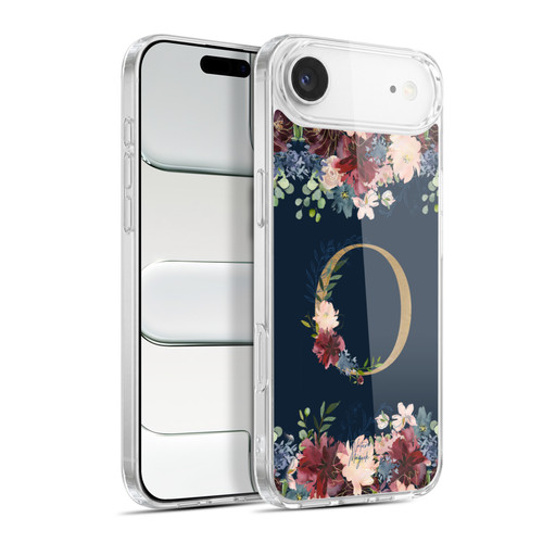 Nature Magick Floral Monogram Gold Navy 2 Letter O Soft Gel Case for Apple iPhone 17 Air