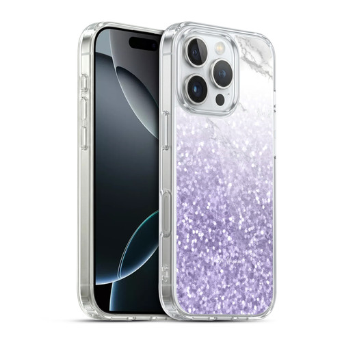 Nature Magick Marble Glitter Sparkle Pastel Ultra Violet Purple Sparkles Soft Gel Case for Apple iPhone 16 Pro & MagSafe