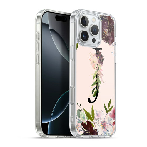 Nature Magick Rose Gold Flowers Monogram 1 Letter J Soft Gel Case for Apple iPhone 16 Pro Max & MagSafe