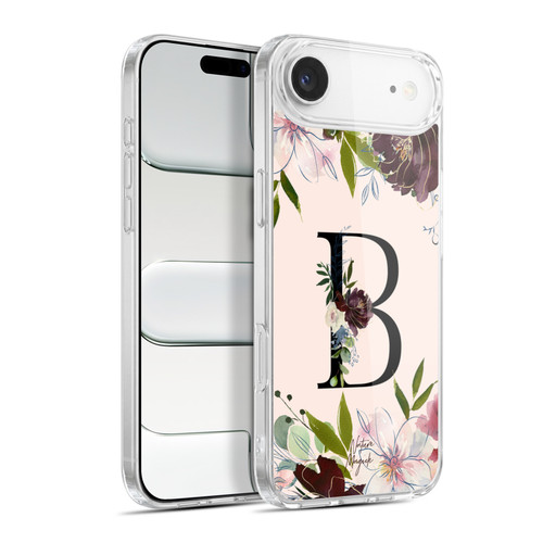 Nature Magick Rose Gold Flowers Monogram 1 Letter B Soft Gel Case for Apple iPhone 17 Air