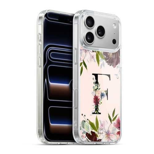 Nature Magick Rose Gold Flowers Monogram 1 Letter F Soft Gel Case for Apple iPhone 17 Pro Max