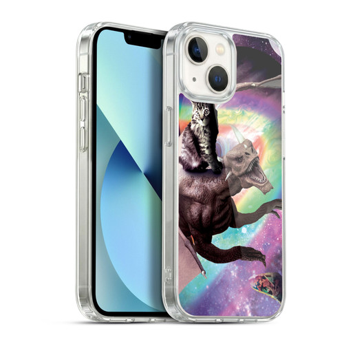 Random Galaxy Space Cat Galaxy Dragon Soft Gel Case for Apple iPhone 13