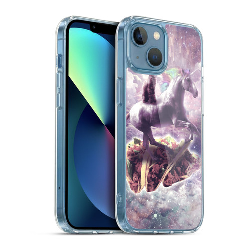 Random Galaxy Space Cat Dreamy Unicorn & Tacos Soft Gel Case for Apple iPhone 13 Mini & MagSafe