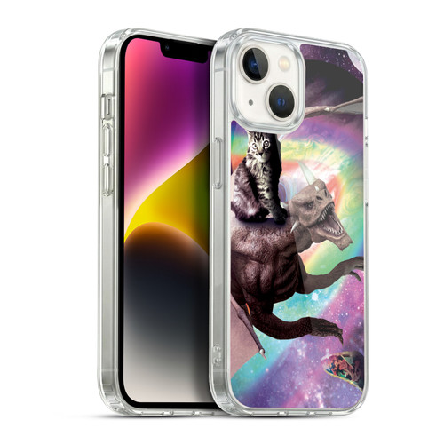 Random Galaxy Space Cat Galaxy Dragon Soft Gel Case for Apple iPhone 14