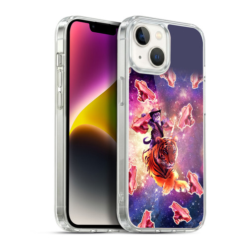 Random Galaxy Space Cat Tiger Unicorn With Bacons Soft Gel Case for Apple iPhone 14