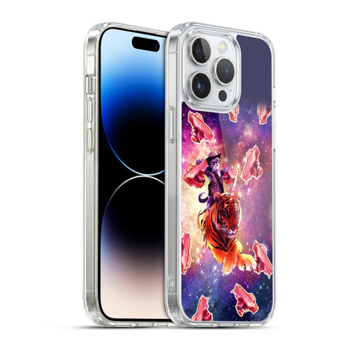 Random Galaxy Space Cat Tiger Unicorn With Bacons Soft Gel Case for Apple iPhone 14 Pro Max & MagSafe