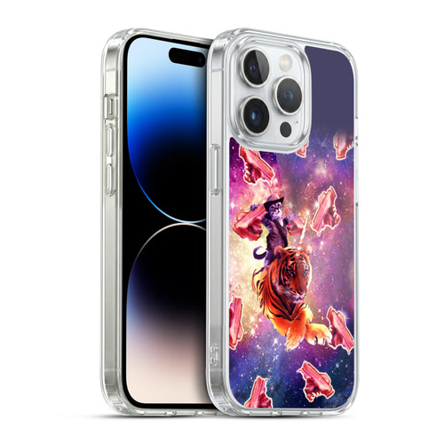 Random Galaxy Space Cat Tiger Unicorn With Bacons Soft Gel Case for Apple iPhone 14 Pro & MagSafe