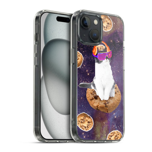 Random Galaxy Space Cat Dream Cookie Galaxy Soft Gel Case for Apple iPhone 15 & MagSafe