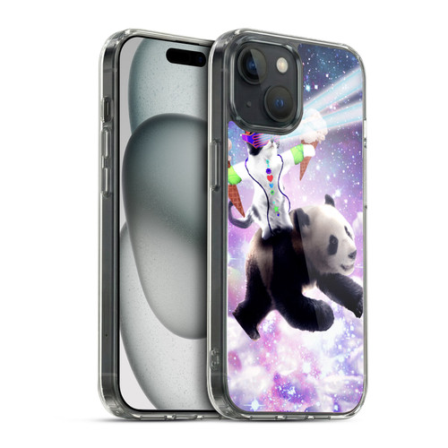 Random Galaxy Space Cat Purple Galaxy Panda Soft Gel Case for Apple iPhone 15 & MagSafe