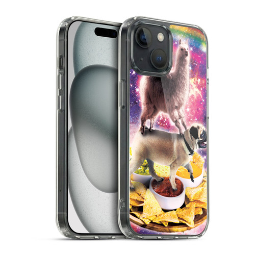 Random Galaxy Space Cat Rainbow Llama Pug & Nachos Soft Gel Case for Apple iPhone 15 & MagSafe