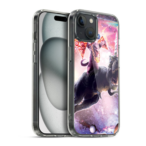 Random Galaxy Space Cat Thug & Dinosaur Unicorn Soft Gel Case for Apple iPhone 15 Plus & MagSafe