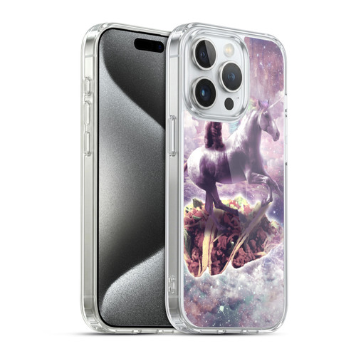 Random Galaxy Space Cat Dreamy Unicorn & Tacos Soft Gel Case for Apple iPhone 15 Pro & MagSafe