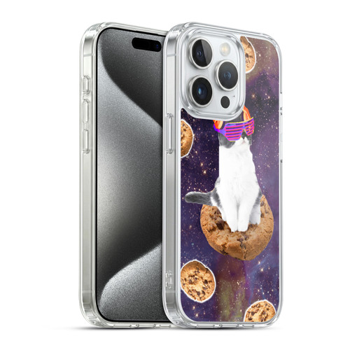 Random Galaxy Space Cat Dream Cookie Galaxy Soft Gel Case for Apple iPhone 15 Pro & MagSafe